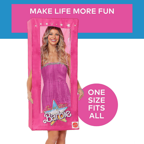 RADYAN Adult Barbie Box Costume with Display Box for Halloween Parties product image showing the product clearly
