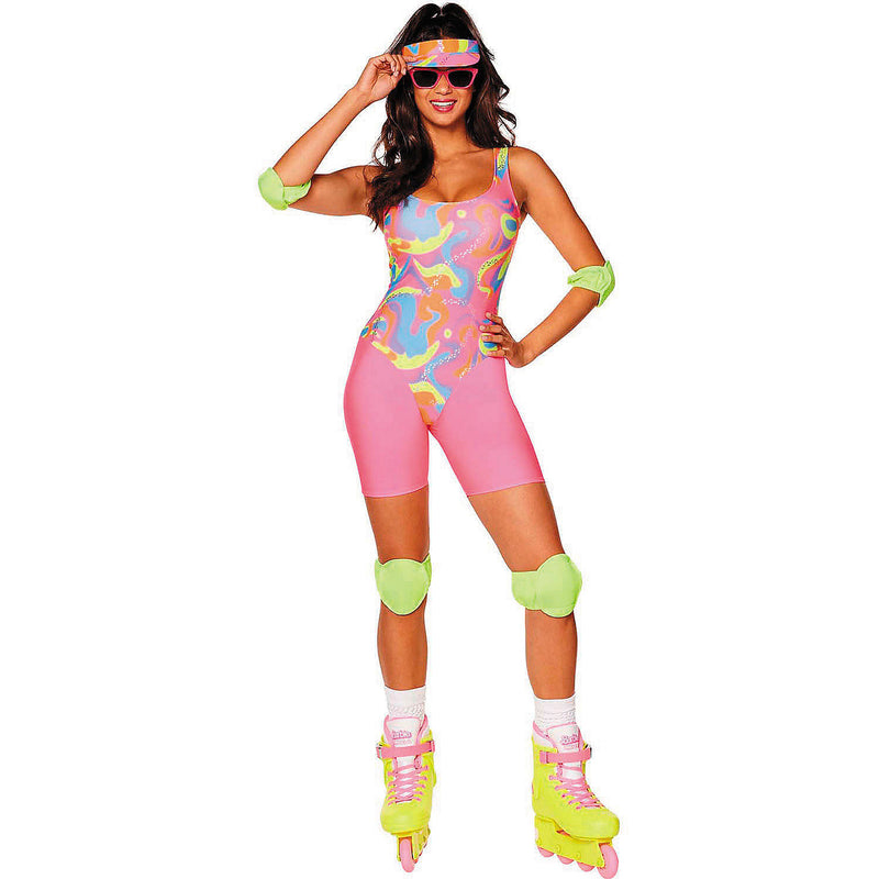 Adults Barbie Movie Pink & Yellow Skating Barbie Costume