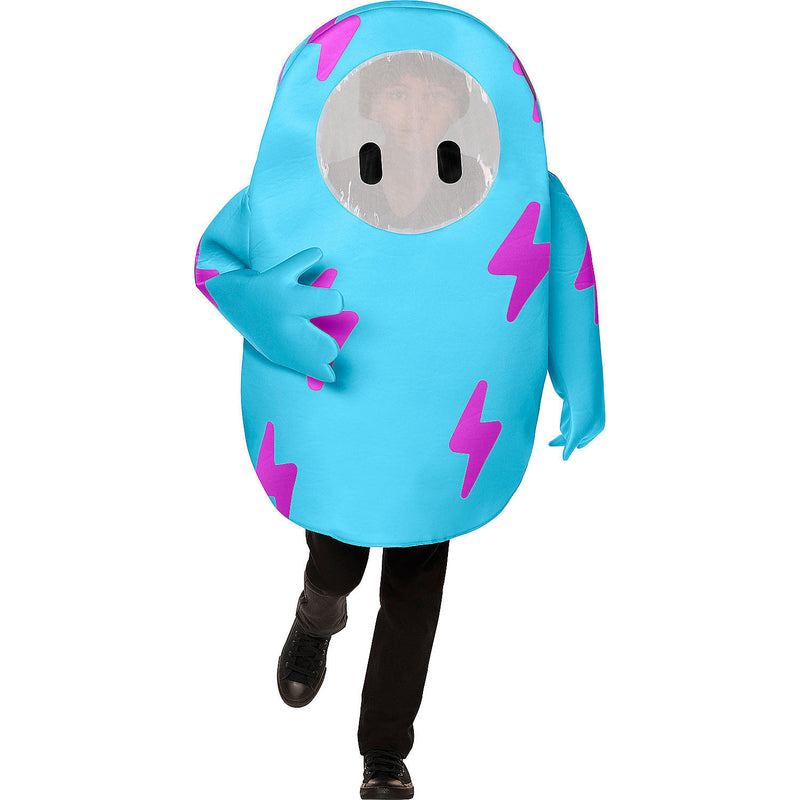 Official Kids Fall Guys Blue Polyester Tunic Costume for Fun Halloween Events and Themed Parties