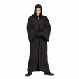Adults Full-Length Hooded Black Polyester Robe - One Size