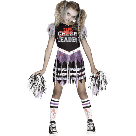 Girls Zombie Fearleader Cheer Costume