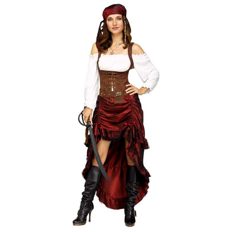 Womens Multicolor Pirate Queen Costume