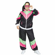 Womens Multicolor 80s Track Suit Costume