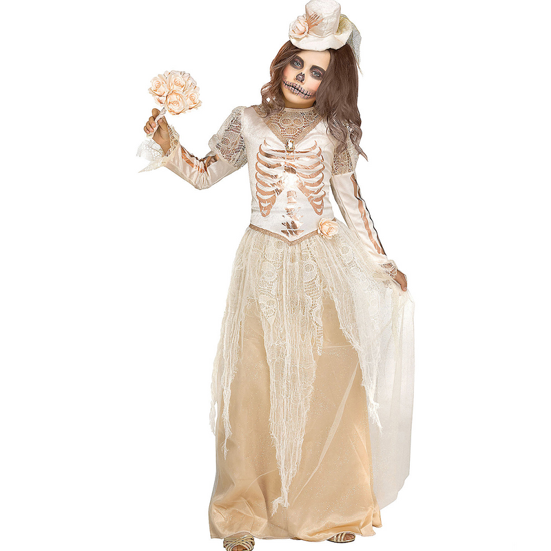 Enchanting Kids Victorian Bride Costume for Halloween Parties Dress-Up Events and Creative Play