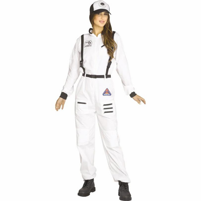 Womens Black & White Jumpsuit Astronaut Costume