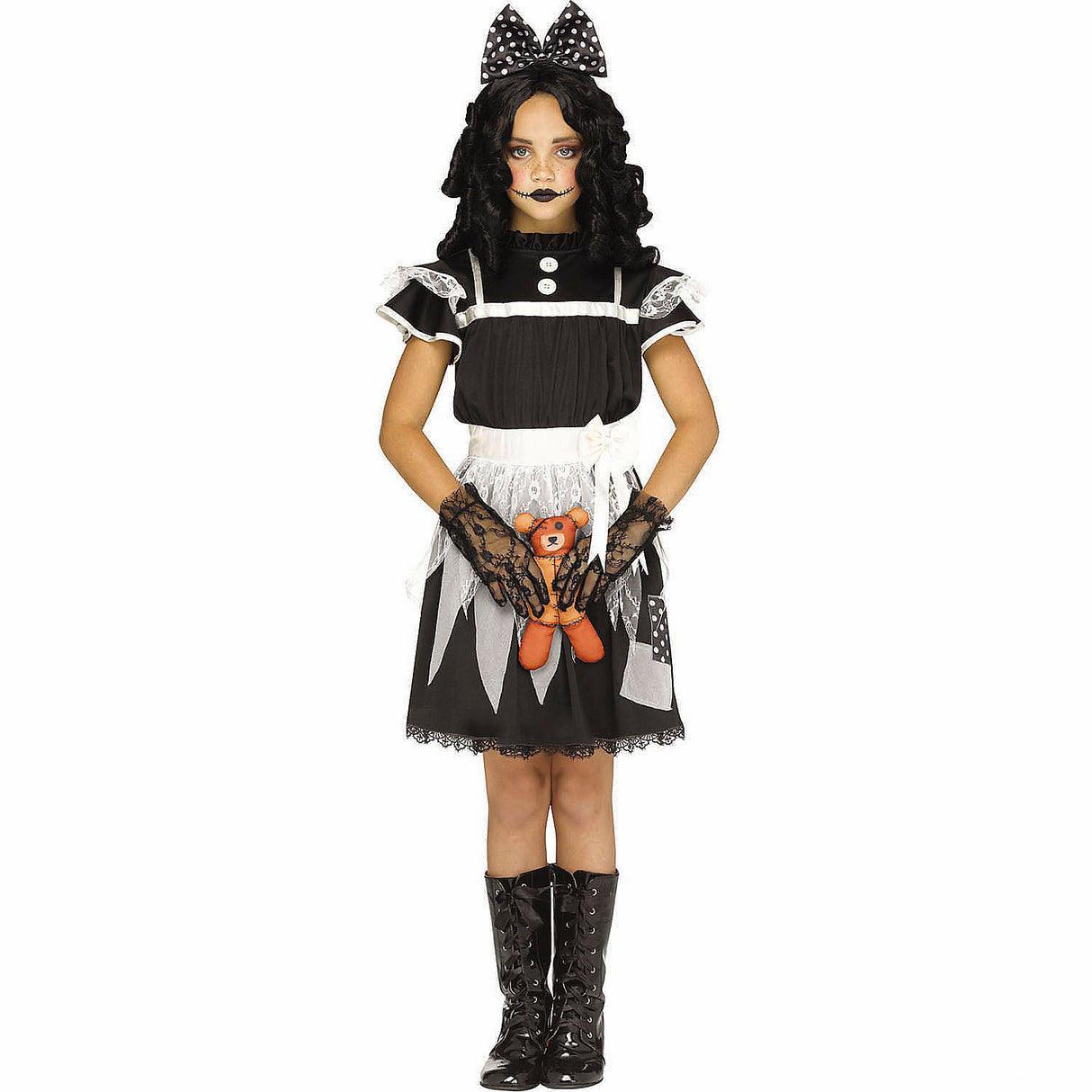 Spooky Kids Victorian Deadly Dolly Dress Costume for Halloween Parties and Themed Events