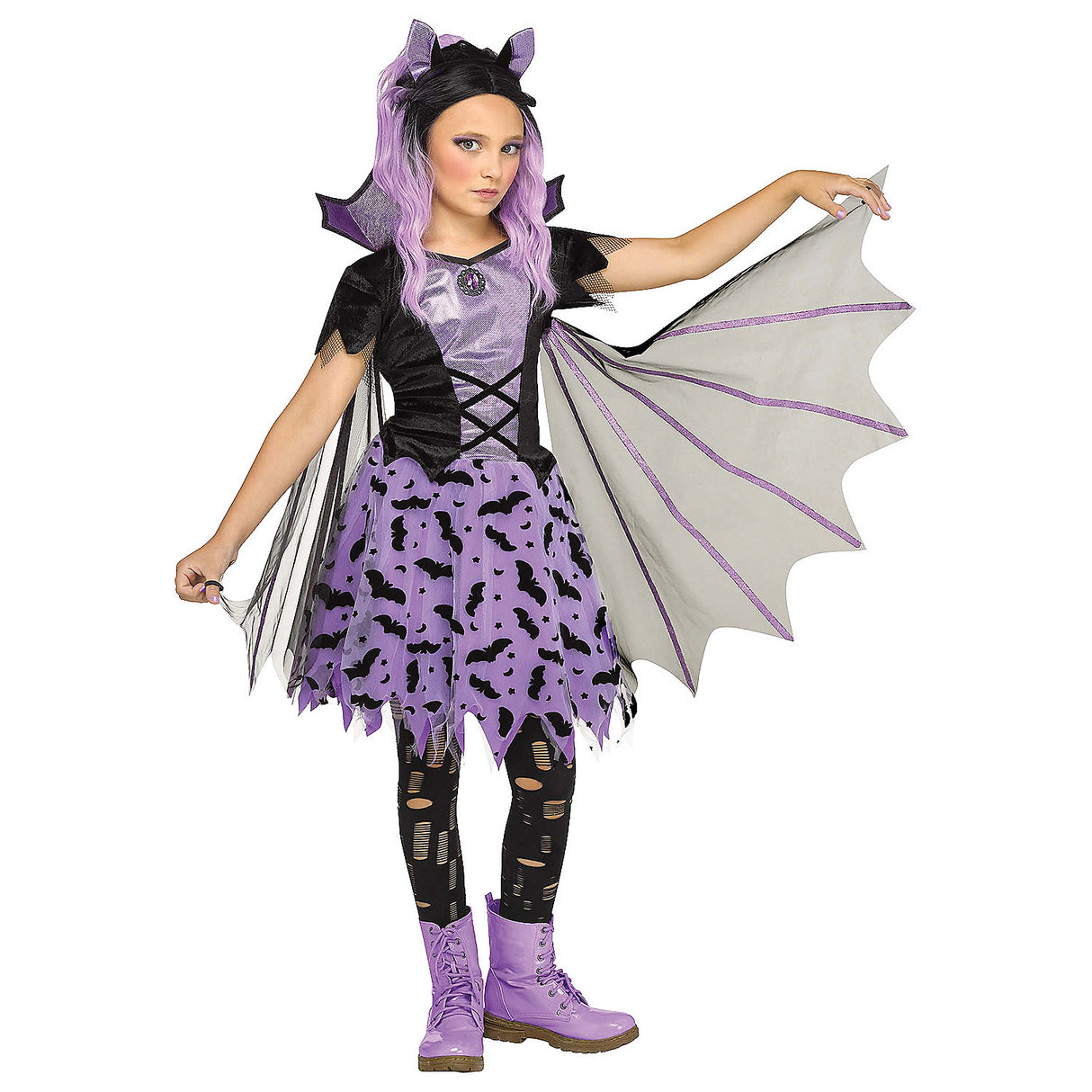 Charming Kid's Batwing Beauty Costume for Halloween Family Fun and Memorable Parties