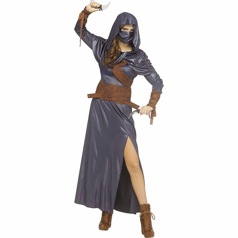 Fierce Adults Noble Ninja Gown and Hood Costume for Halloween Events and Themed Parties
