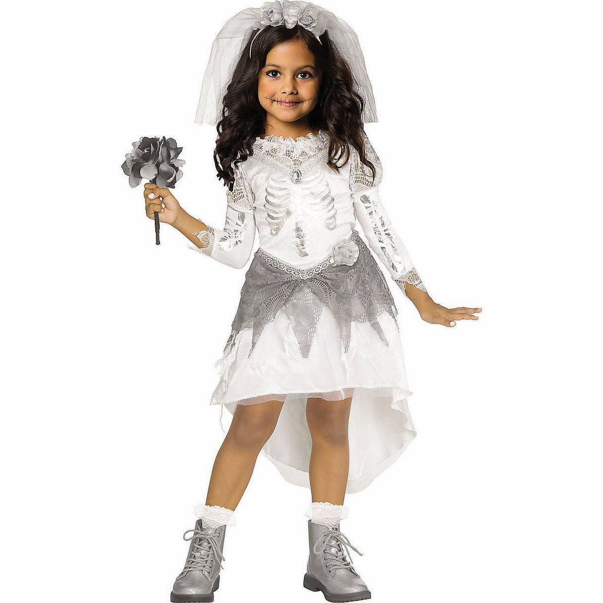 Spooky Toddler Ghostly Bride Dress Costume for Halloween Fun Dress Up and Parties