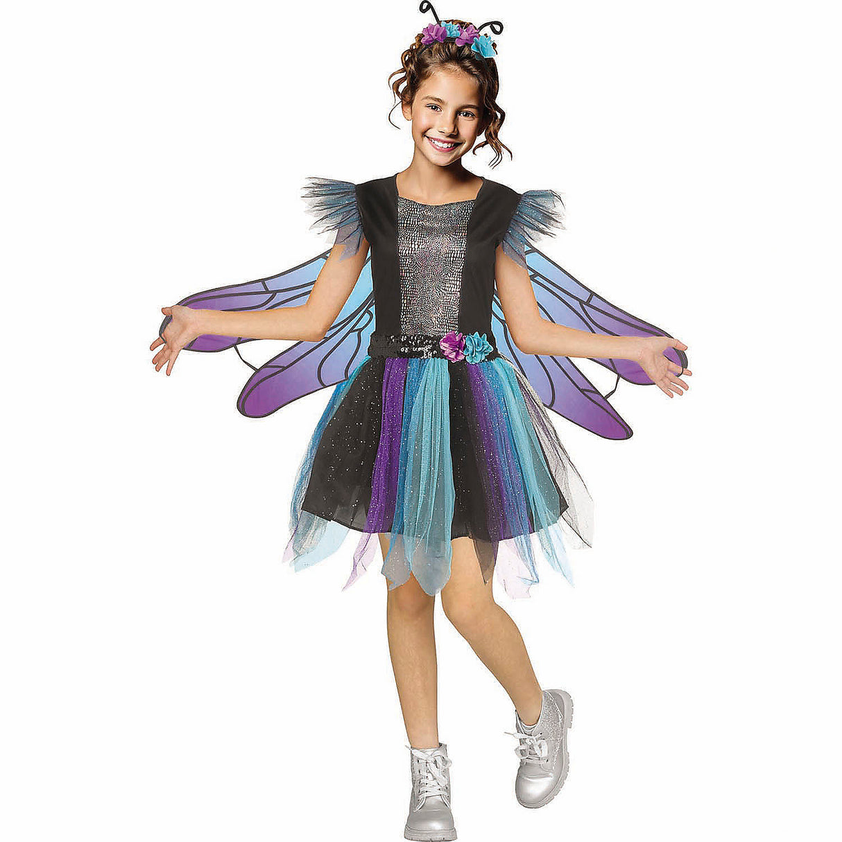 Delightful Kids Dragonfly Dress Costume with Wings for Halloween Parties and Themed Dress-Up Events