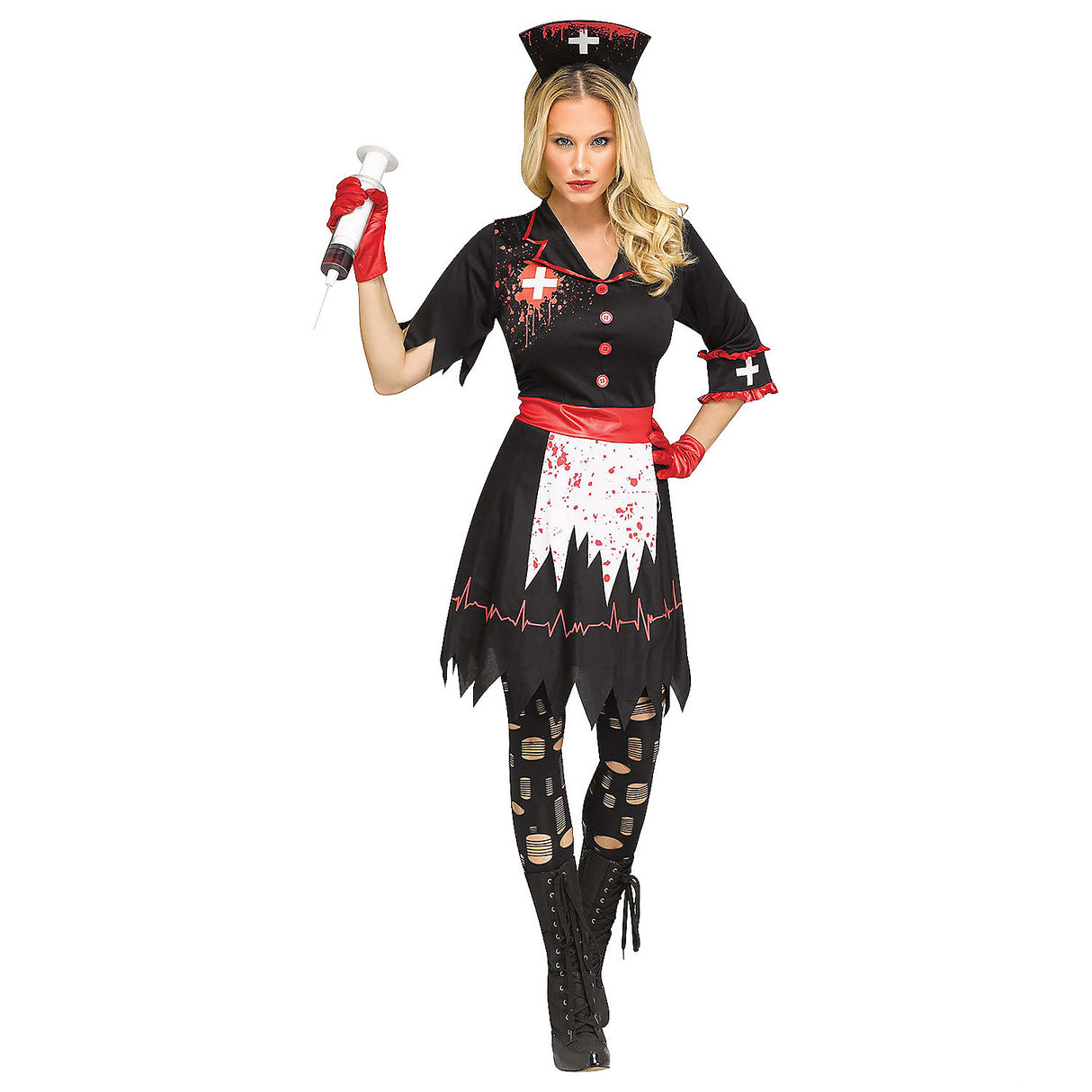 Adult Not So Nice Nurse Costume for Halloween Parties Scary Dress Up and Themed Events