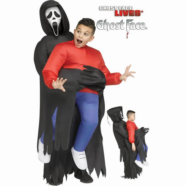Kids Ghost Face Inflatable Piggyback Costume - One Size