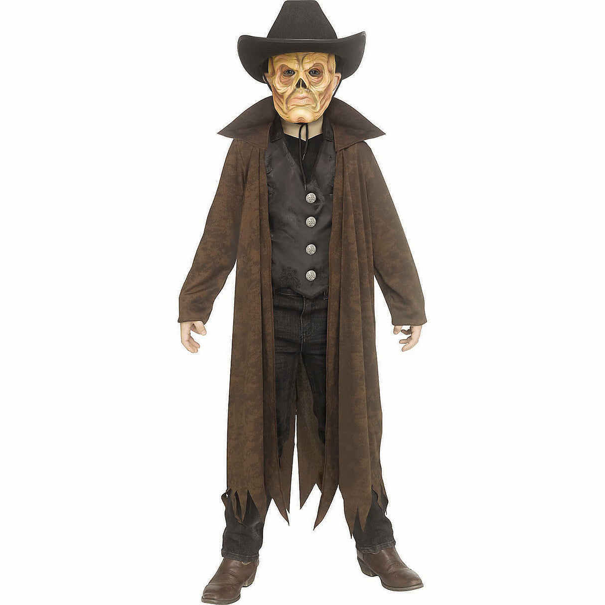 Spooky Kids Skeleton Ghoul Cowboy Costume for Halloween Parties Dress Up and Role Play