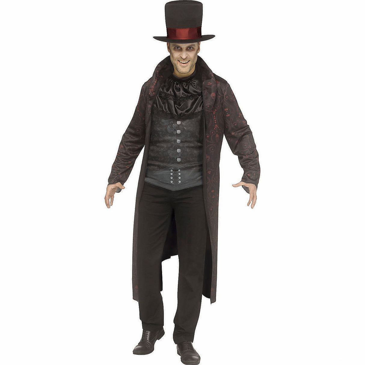 Premium Adults Victorian Vampire Hooded Coat Costume for Halloween Parties and Themed Events