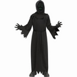Kids Black Robe with Electroluminescent Mask Phantom Costume