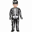 Toddler Black & White Polyester Skeleton Jumpsuit Costume