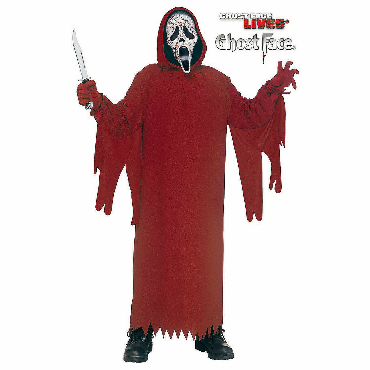 Kids Deluxe Ghost Face Crimson Costume for Halloween Parties and Scary Dress Up Events