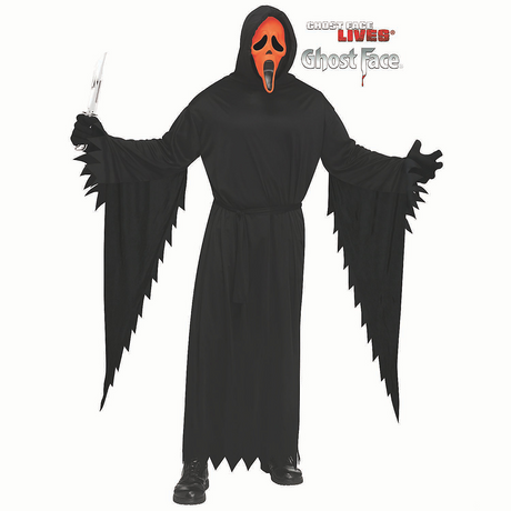 Adults ScreamT Ghost Face Fluorescent Orange Costume