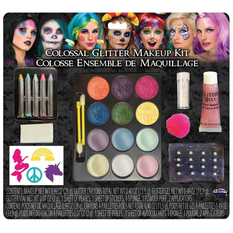 12-Color Glitter Colossal Makeup Kit Costume Accessory