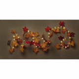 9 Ft. Light-Up Red & Orange Fall Leaf Garland