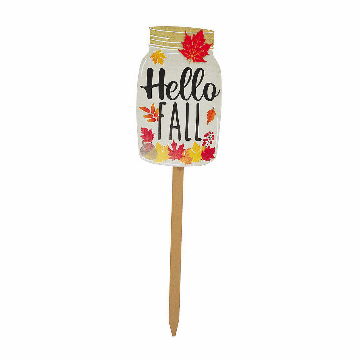 Decorative Hello Fall Jar-Shaped Harvest Yard Sign for Autumn Celebrations and Outdoor Decorations