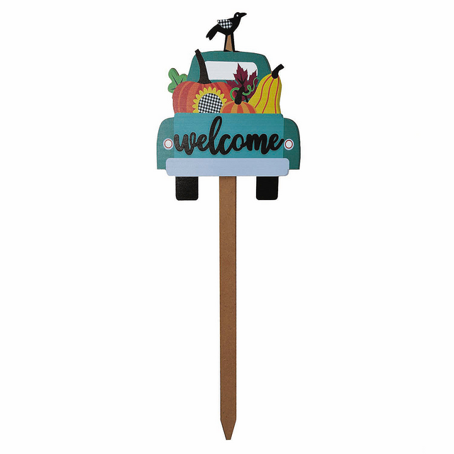43" Welcome Truck Fall Harvest Yard Sign