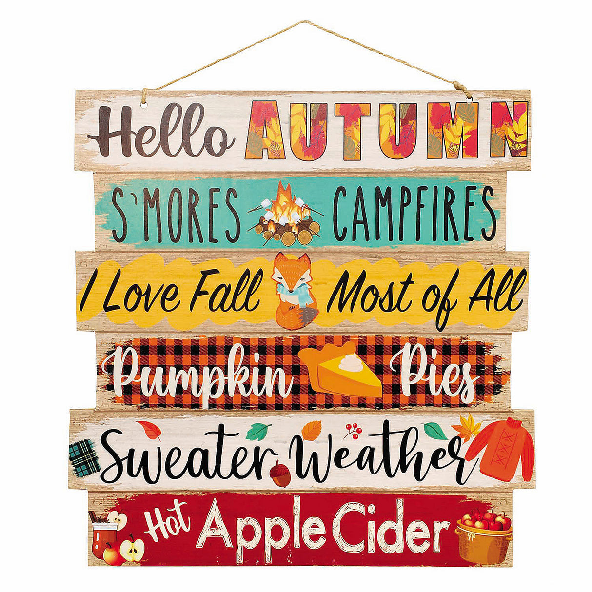 Charming Hello Autumn Fall Greetings Sign for Seasonal Home Decor and Festive Holiday Celebrations