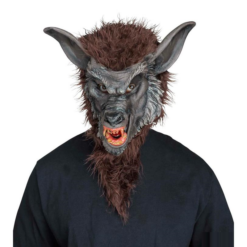 RADYAN Brown Werewolf Mask with Teeth product image - Costume Masks