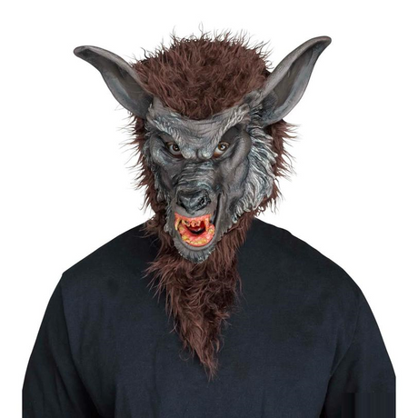 RADYAN Brown Werewolf Mask with Teeth product image - Costume Masks