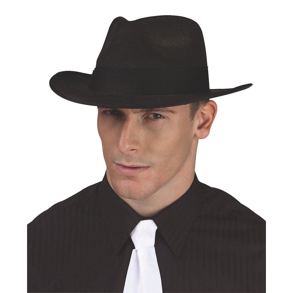 Stylish Adults Black Polyester Fedora Hat for Halloween Parties and Vintage Costumes