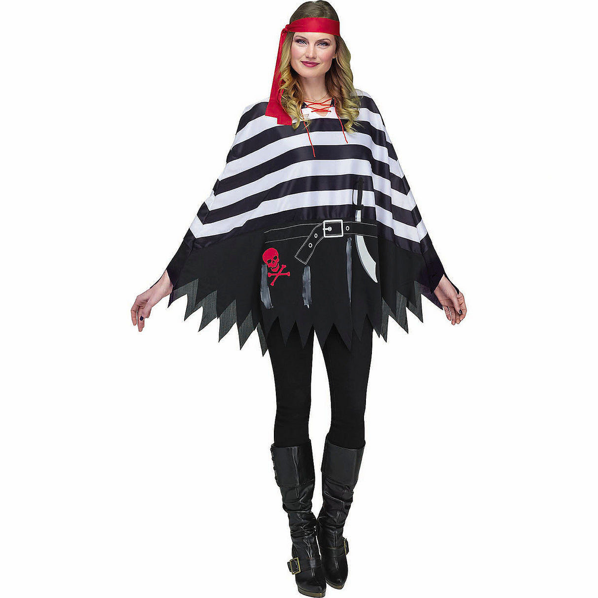 Fun Adults Pirate Poncho Costume for Halloween Parties and Themed Events