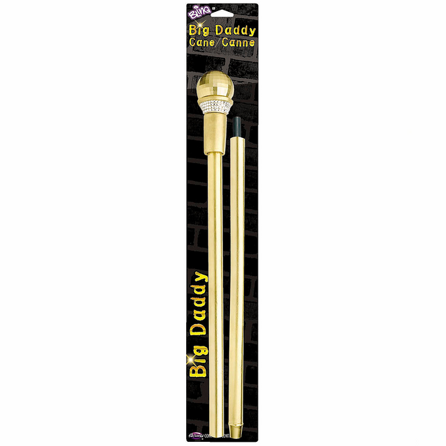35" Gold Cane with Disco Ball & Rhinestones Costume Accessory