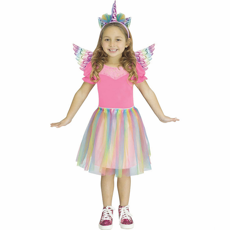 Kids Pastel Unicorn Wing Tutu Set for Dress Up Parties Playtime and Magical Adventures