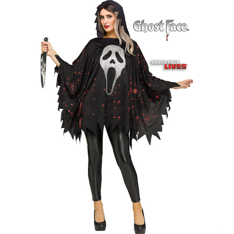Ghostface Glitter Poncho Costume