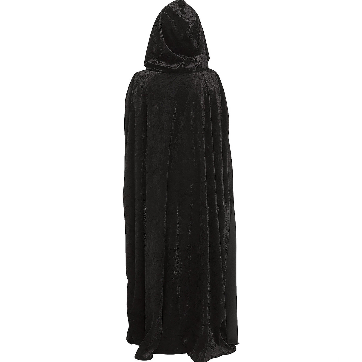 Kid's Black Hooded Velour Cape Costume Accessory