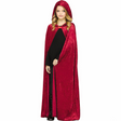Kids Red Velour Hooded Cape Costume Accessory