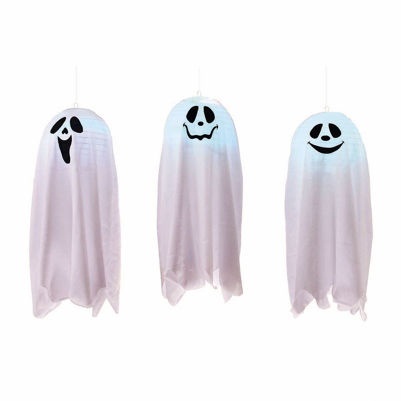 18" Light-Up Color Change Happy Pop-Open Ghost - Halloween Decoration product image showing the design and