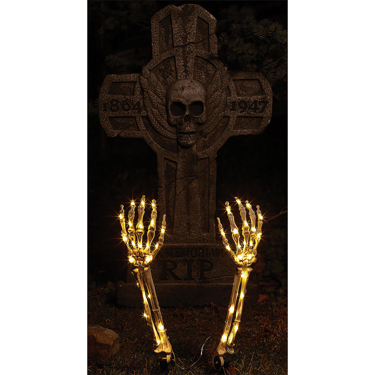 15 in Light-Up Skeleton Arms Yard Decor