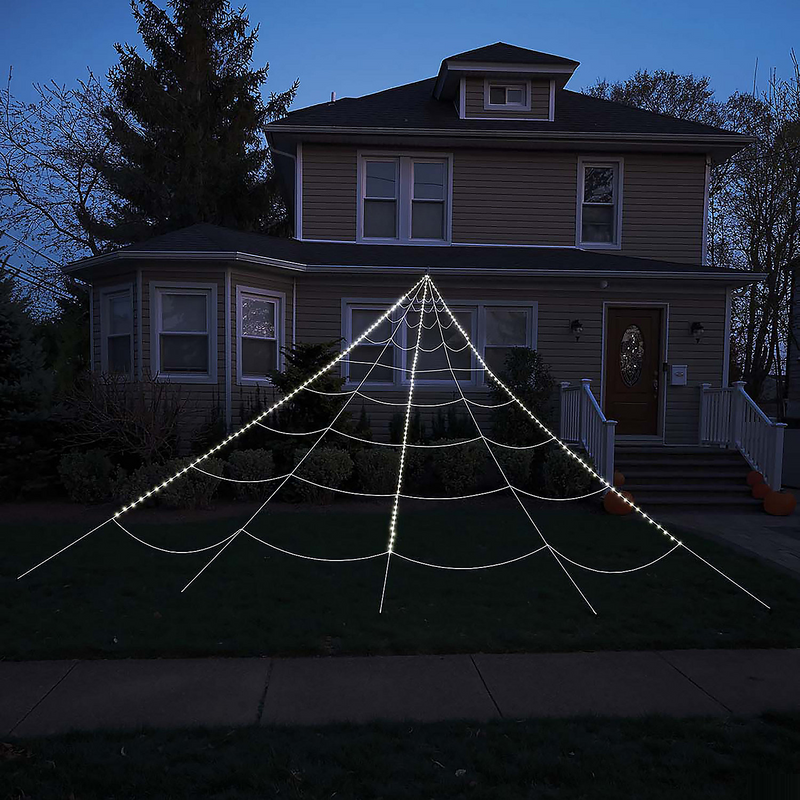 RADYAN Giant Spider Yard Web with 99 LED Lights for Halloween Outdoor Party Decor Product Photo