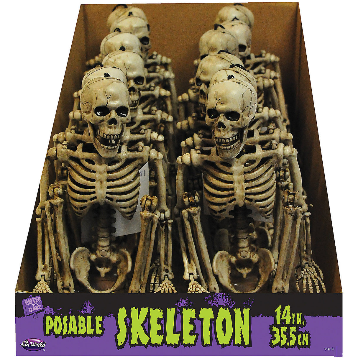 14 Inch Posable Skeleton for Halloween Decorations and Party Props