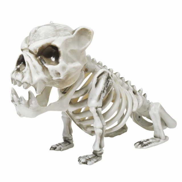 13" Plastic Skele-Bulldog Halloween Decoration