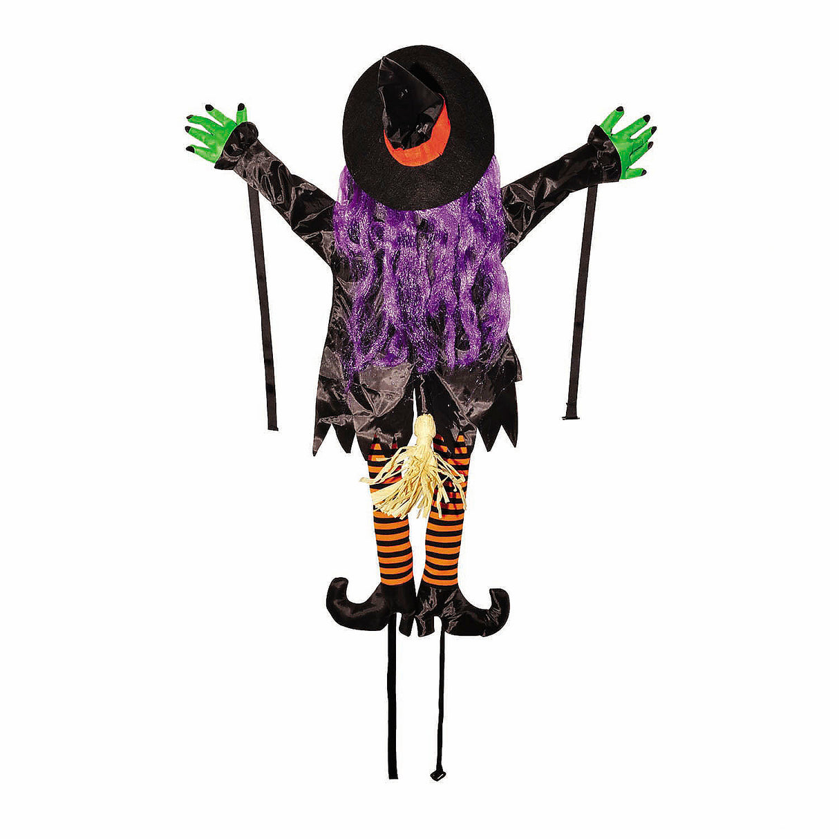 Wacky Wrong Way Witch Tree Hugger Decor for Outdoor Halloween Festivities and Spooky Celebrations