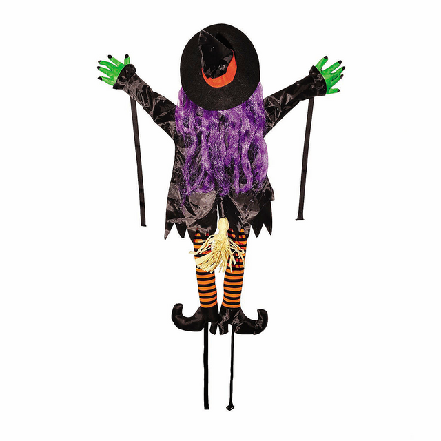 36" Wrong Way Witch Tree Hugger Outdoor Halloween Decoration