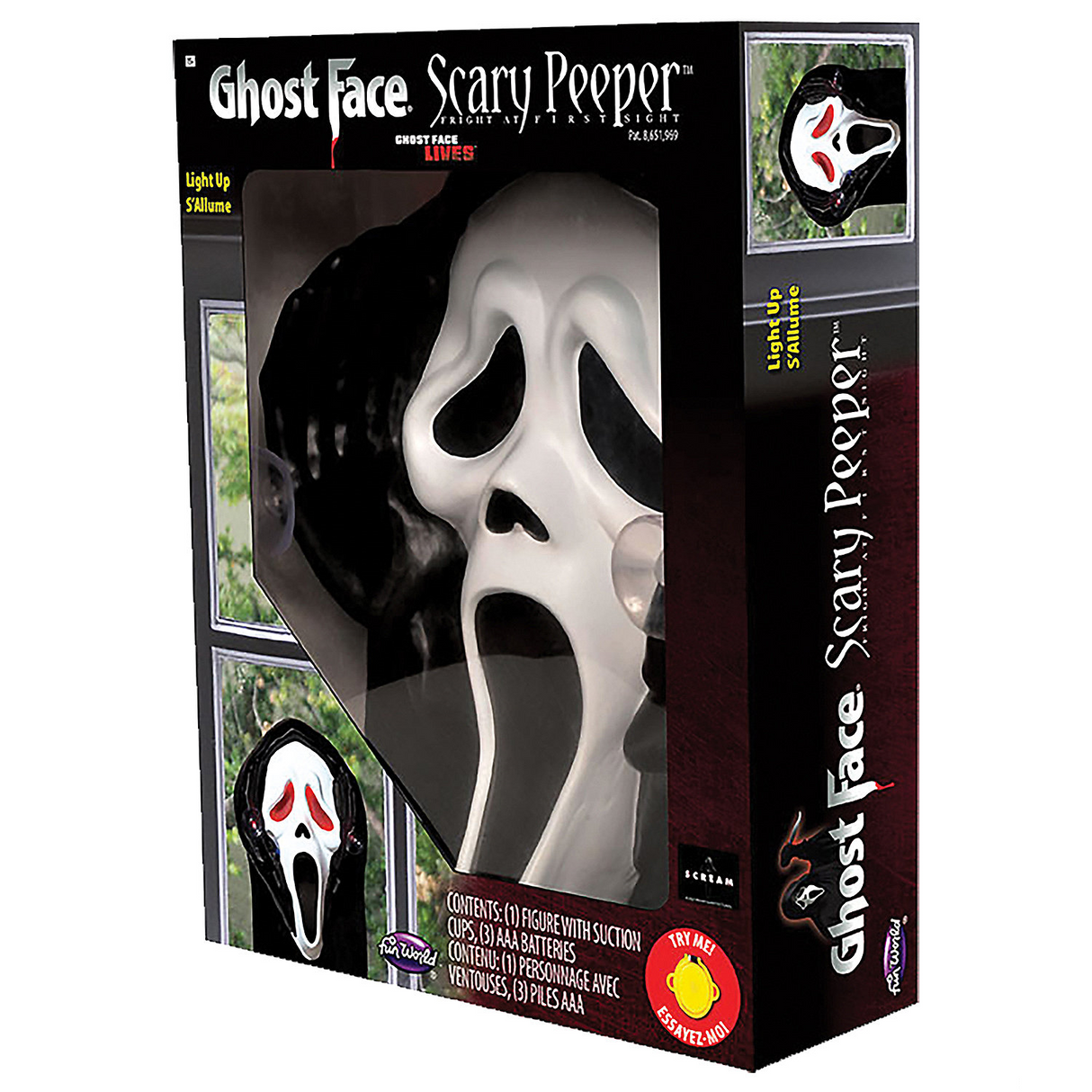 Window Peeper Light-Up Ghost Face Halloween Decoration