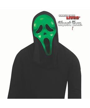 Ghost Face Color-Changing Full Mask with Hood – Light-Up Halloween Costume Accessory