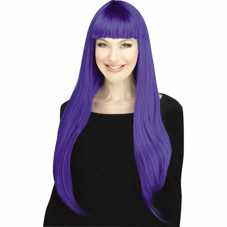 Adults Got You Babe Black Long Hair with Bangs Wig