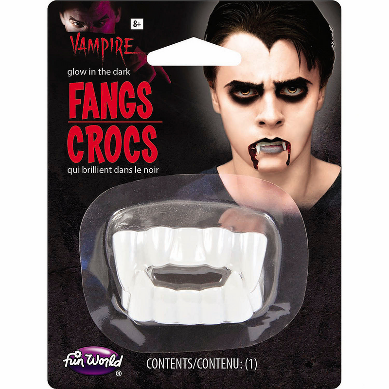 Glow-in-the-Dark Vampire Fangs for Halloween Costumes Party Fun and Scary Dress Up