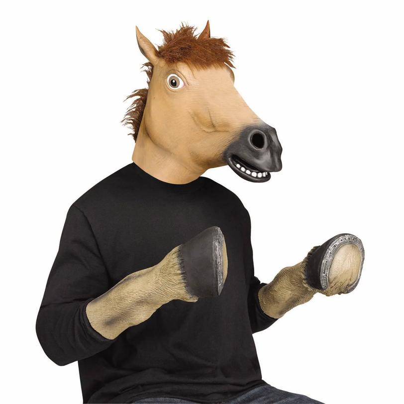 Adults Brown Horse Face Overhead Mask
