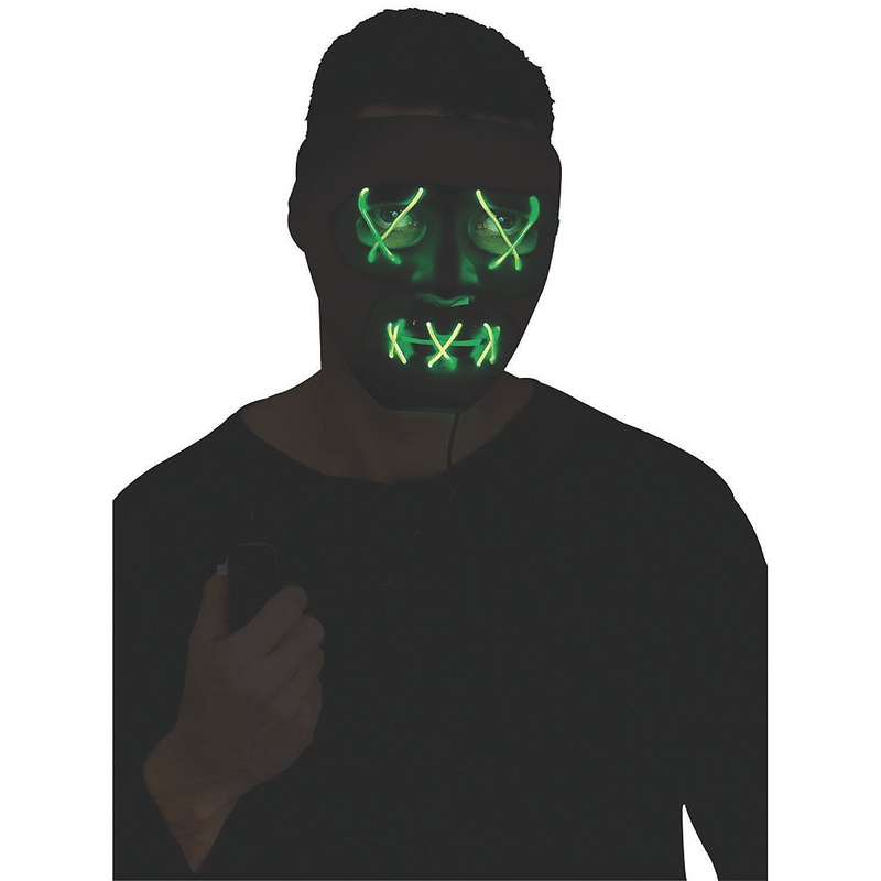 Unique GREEN STRING ILLUMO MASK for Halloween Parties Costume and Spooky Events