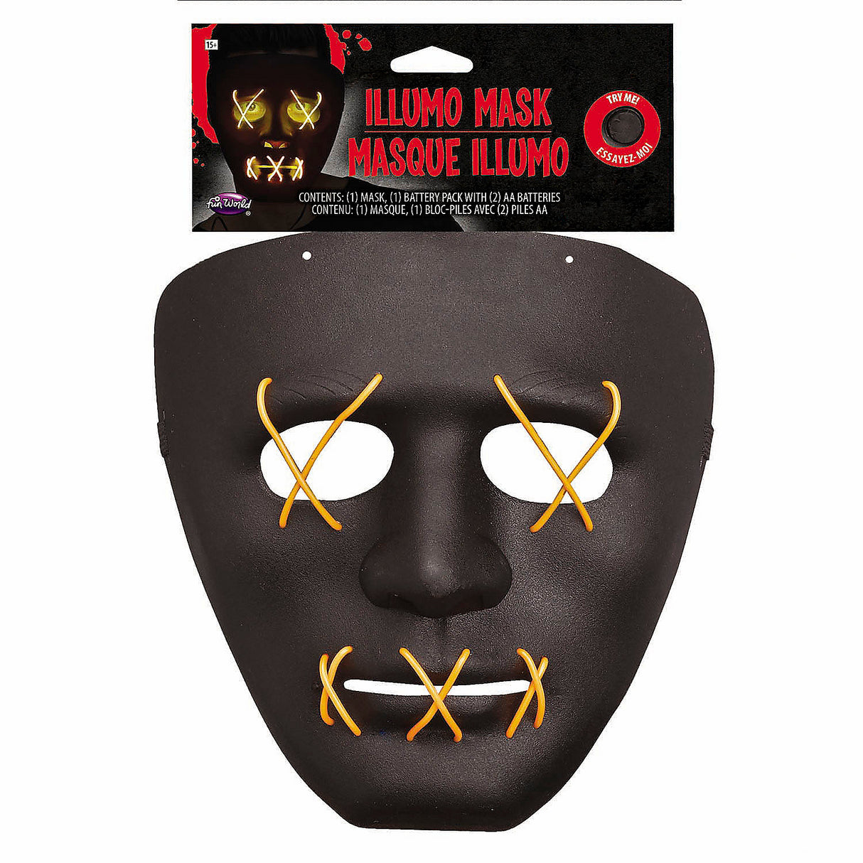 Illuminate Your Halloween with Adults Light-Up Illumo String Full Mask for Spooky Parties and Events